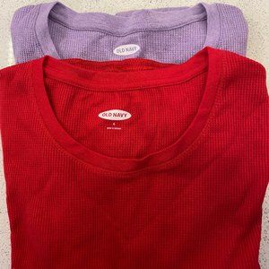 2 Old Navy WomensThermal Knit Long Sleeve Shirts S